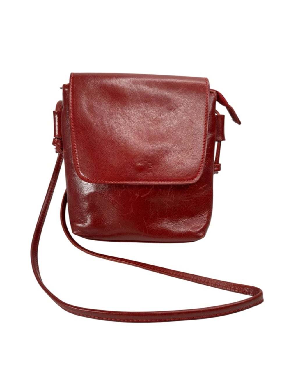 Vera Pelle Italian Leather Crossbody Bag Red Vintage Italy Shoulder Purse